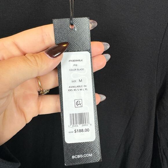 BCBGMAXAZRIA Essential Long Sleeve Turtleneck Dress Black Size Medium NWT - Picture 6 of 11
